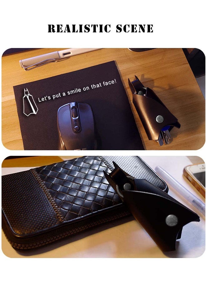 KeyChain Leather Bat Shape For Men Gifts And Women Car Key Fob Case, Leather Fashion Pop Keys Ring Cover Holder - Image 4